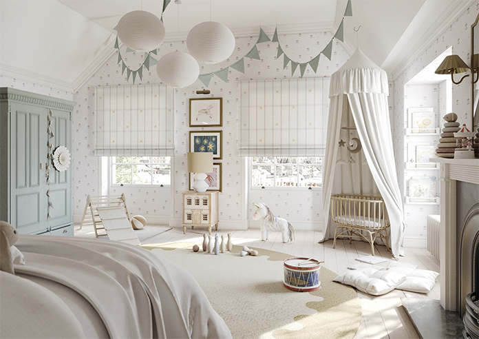 Merrily, Merry Stripy Fairground - Twist&Fit Roman Blind - Image 6